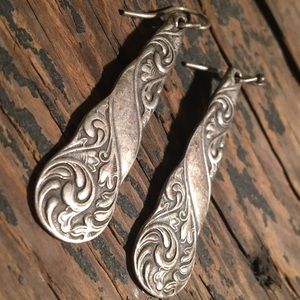 Pair of Vintage Silver Spoon Handle Earrings